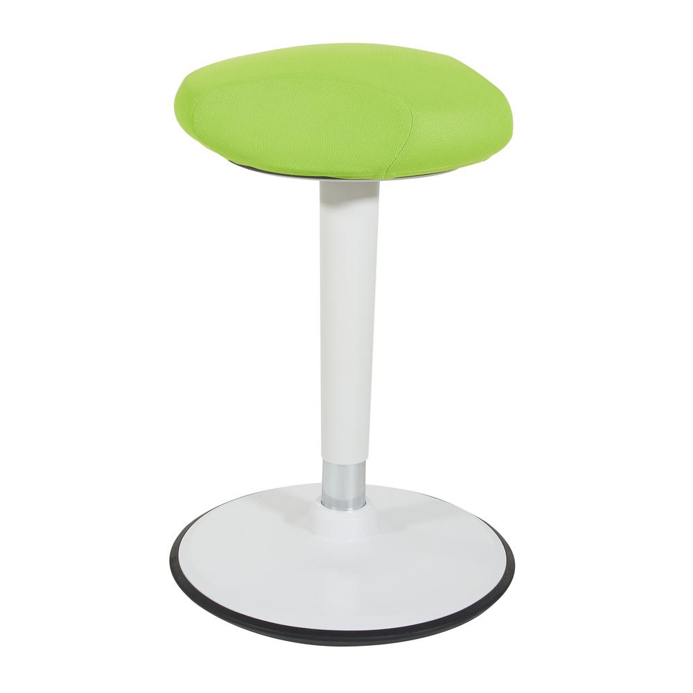 Active Perch Seat with White Frame and Green Fabric 24"-34", ACT1010-6. Picture 1
