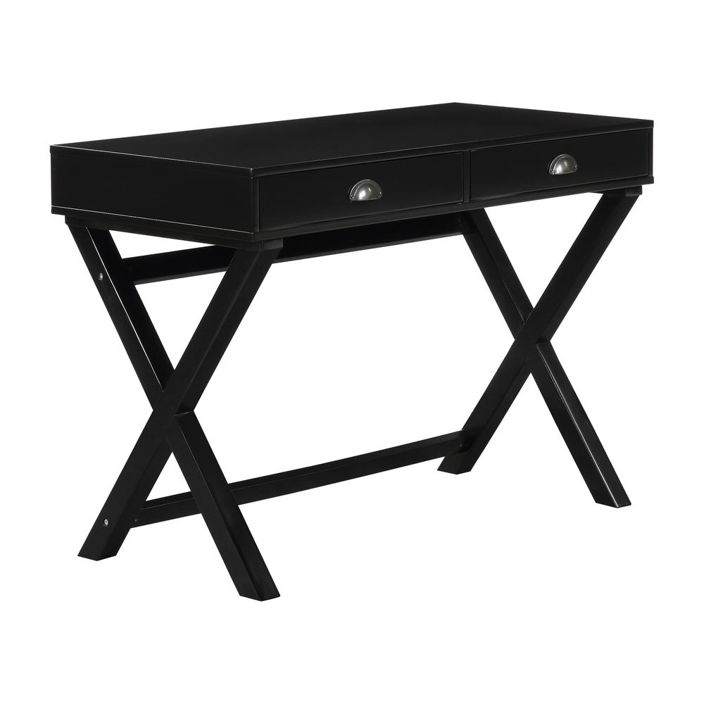 Washburn Chic Campaign Writing Desk in Black Finish, WHB5011-BK. Picture 1