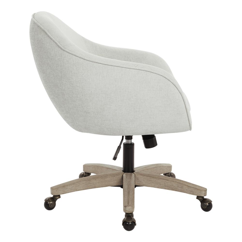 Nora Office Chair in Dove Fabric with Grey Brush Wood Base KD, NRA26-SK329. Picture 3