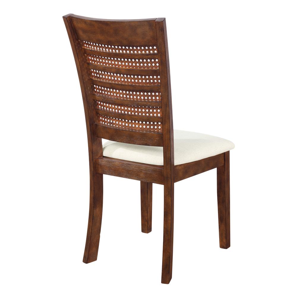 Walden Cane Back Dining Chair 2pk, Linen / Burnt Brown. Picture 6