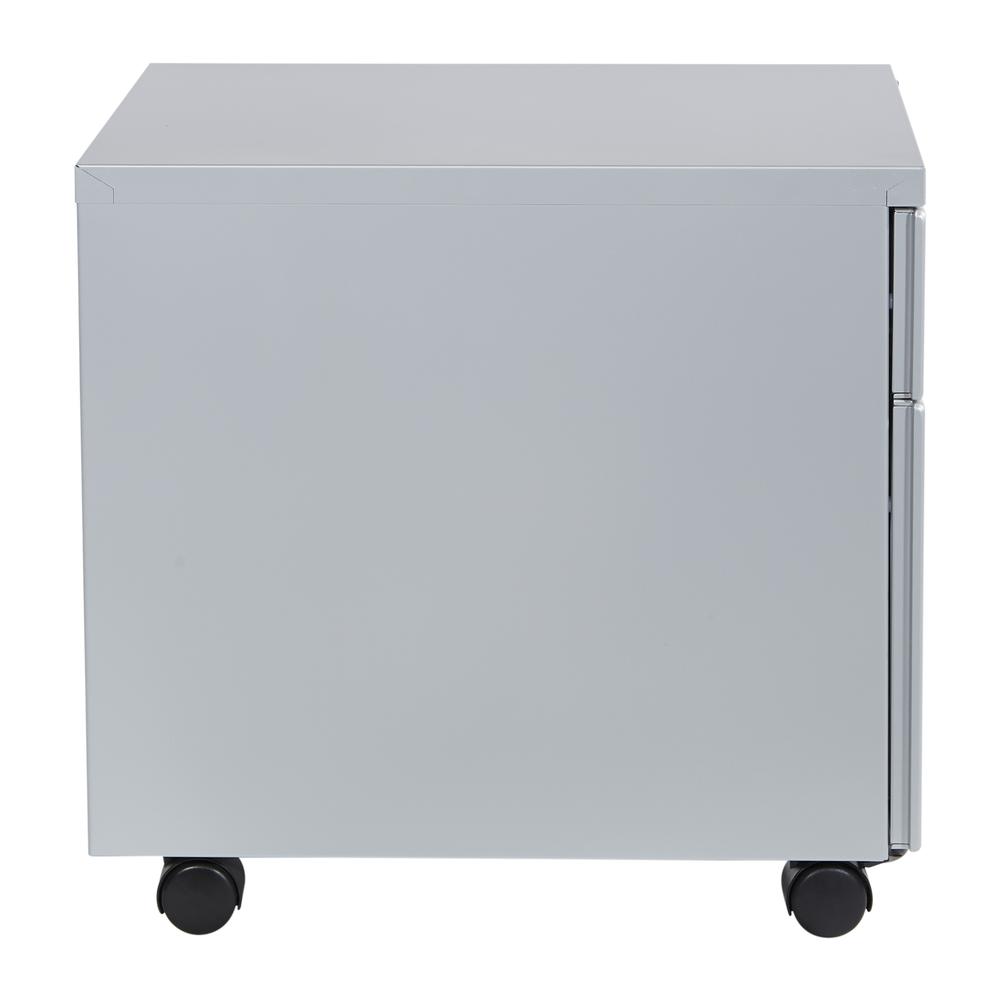 Silver 22" Deep Metal Mobile Box/File Pedestal, PM22BF-SV. Picture 4