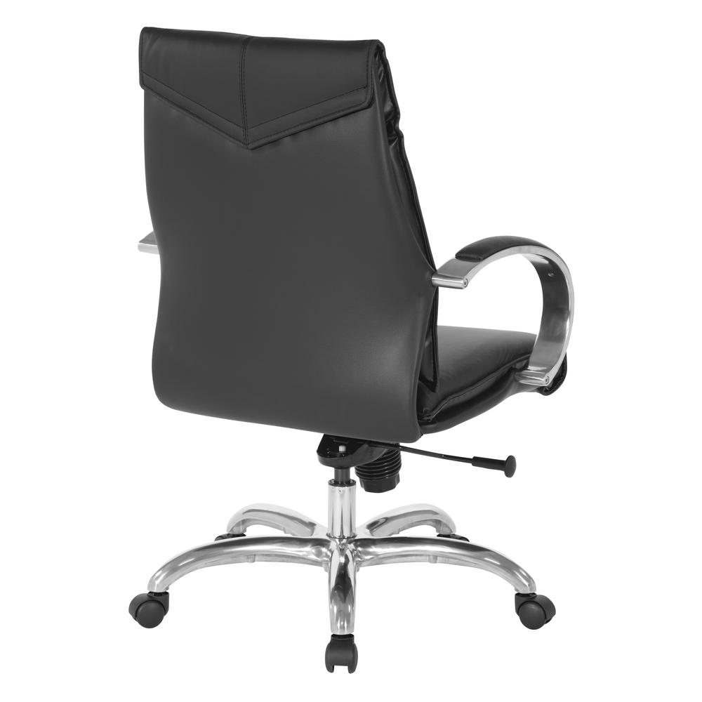Deluxe Mid Back Black Lthr Chair. Picture 6