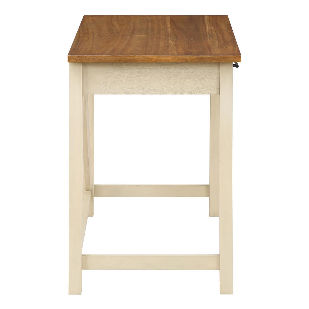 Milford Rustic Writing Desk w/ Drawers in Antique White Finish. Picture 4