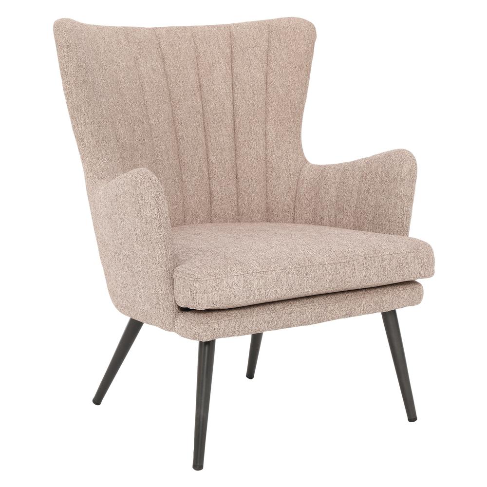 Jenson Accent Chair with Cappuccino Fabric and Grey Legs, JEN-914. Picture 1