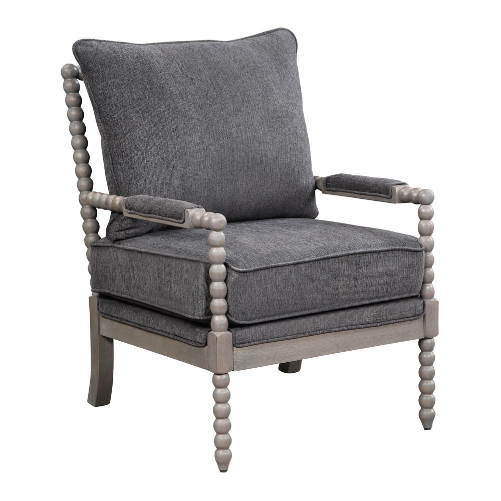 Abbott Chair in Charcoal Fabric with Brushed Grey Base K/D, ABB-BY7. Picture 1