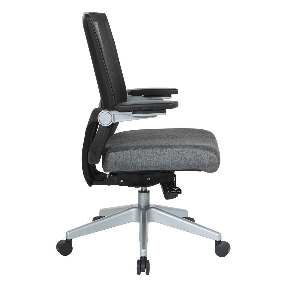Manager's Chair with Breathable Mesh Back and Charcoal Fabric Seat with a Silver Base. , 867-B26N64R. Picture 3