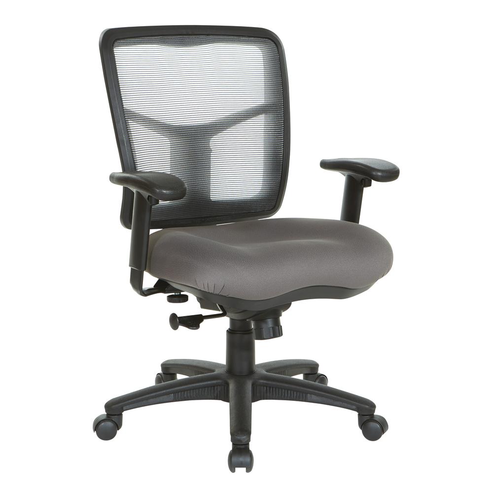 Grey Air Mist Mesh Back Chair with Carbon Grey Fabric Seat, 92555-9201. Picture 1
