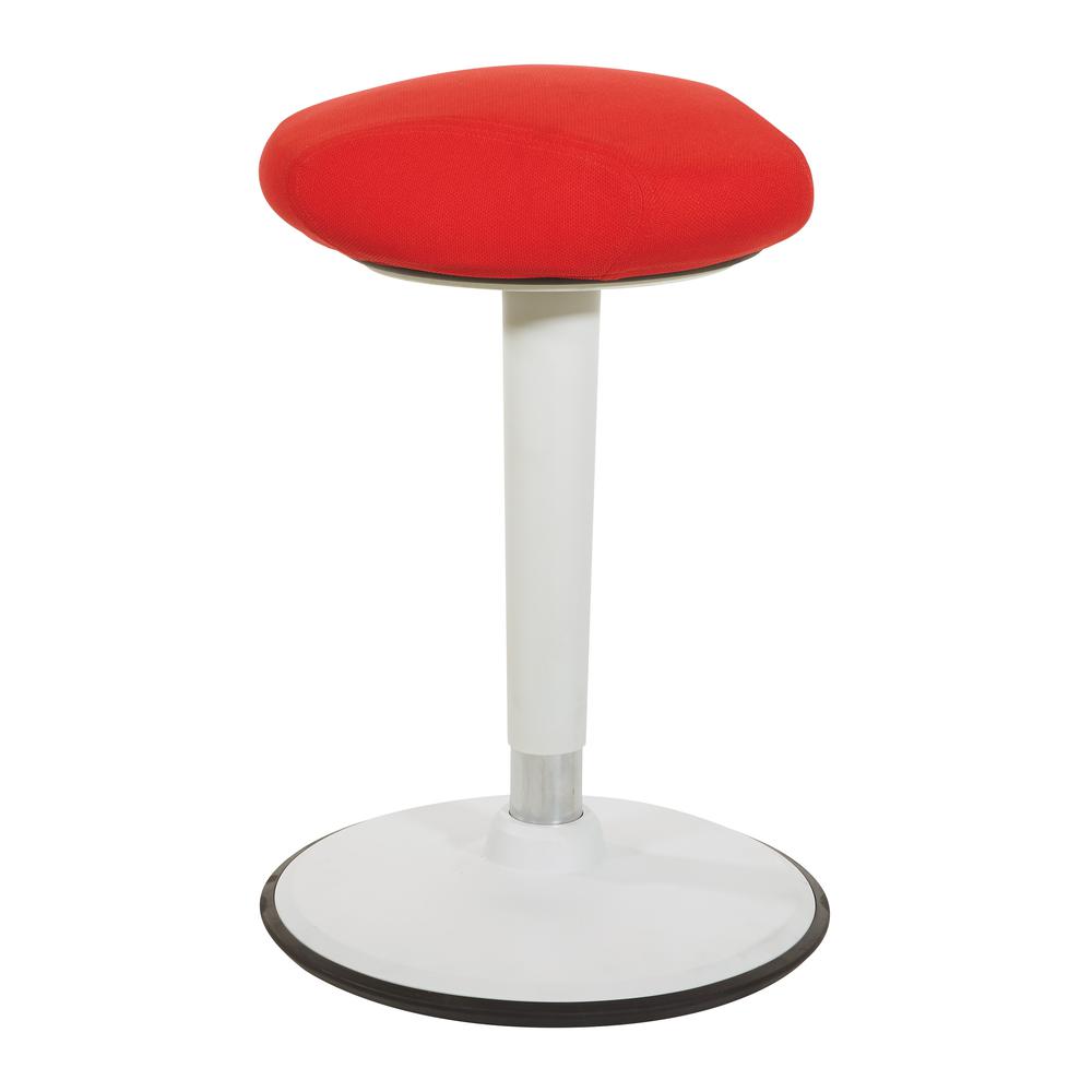 Active Perch Seat with White Frame and Red Fabric 24"-34", ACT1010-9. Picture 1