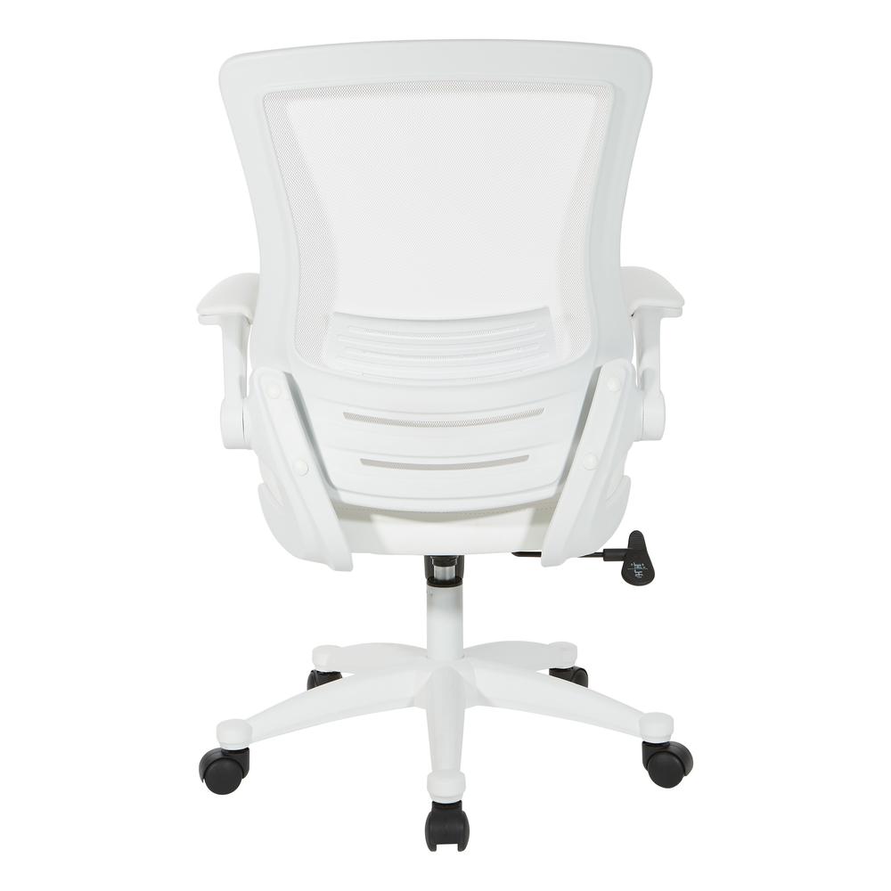 White Screen Back Manager's Chair in White Faux Leather, EM60926WH-U11. Picture 4
