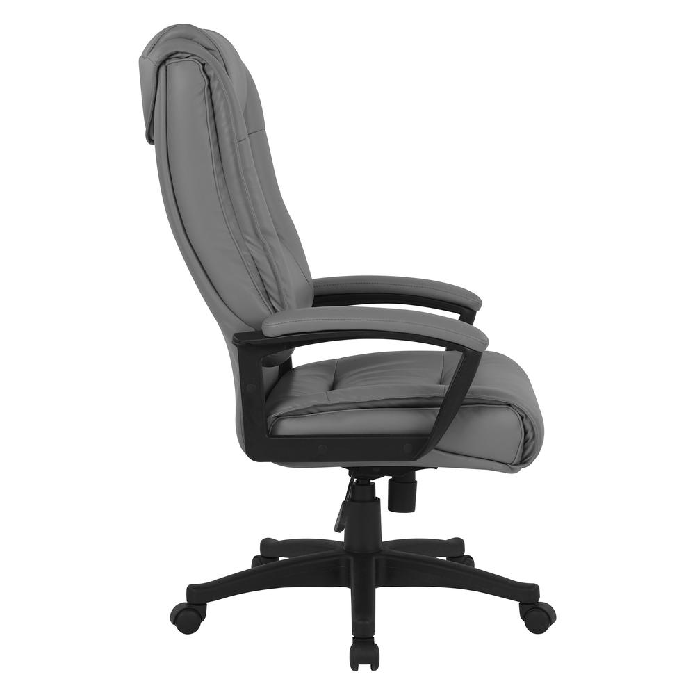 High Back Bonded Lthr Chair, Charcoal. Picture 4