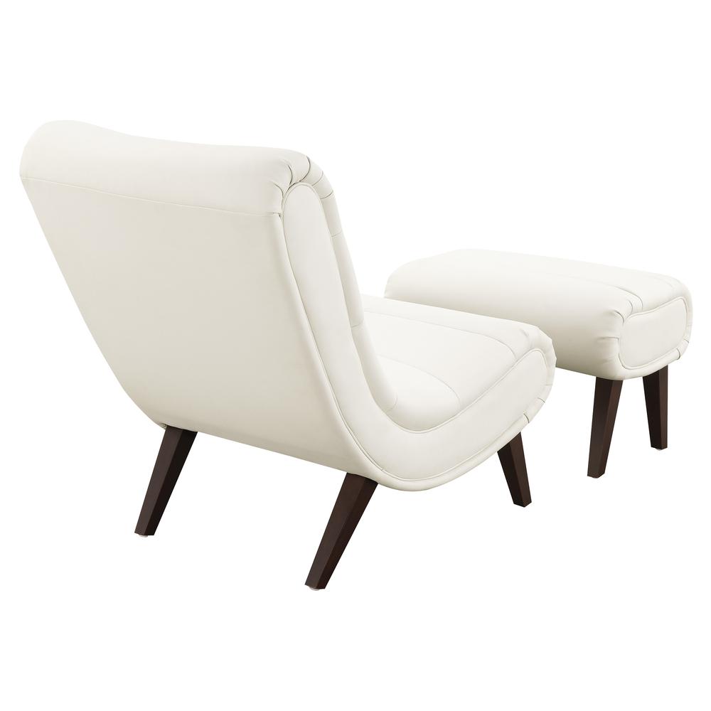 Hawkins Lounger with Ottoman, White. Picture 5