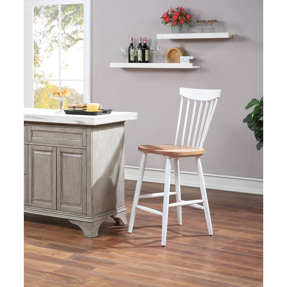 Eagle Ridge Counter Stool with Toffee Finished seat and Cream Base, EAG26-CMDT. Picture 5