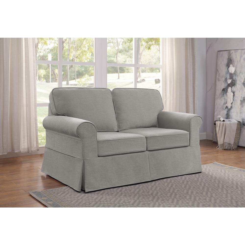 Loveseat with Fog Slip Cover. Picture 6