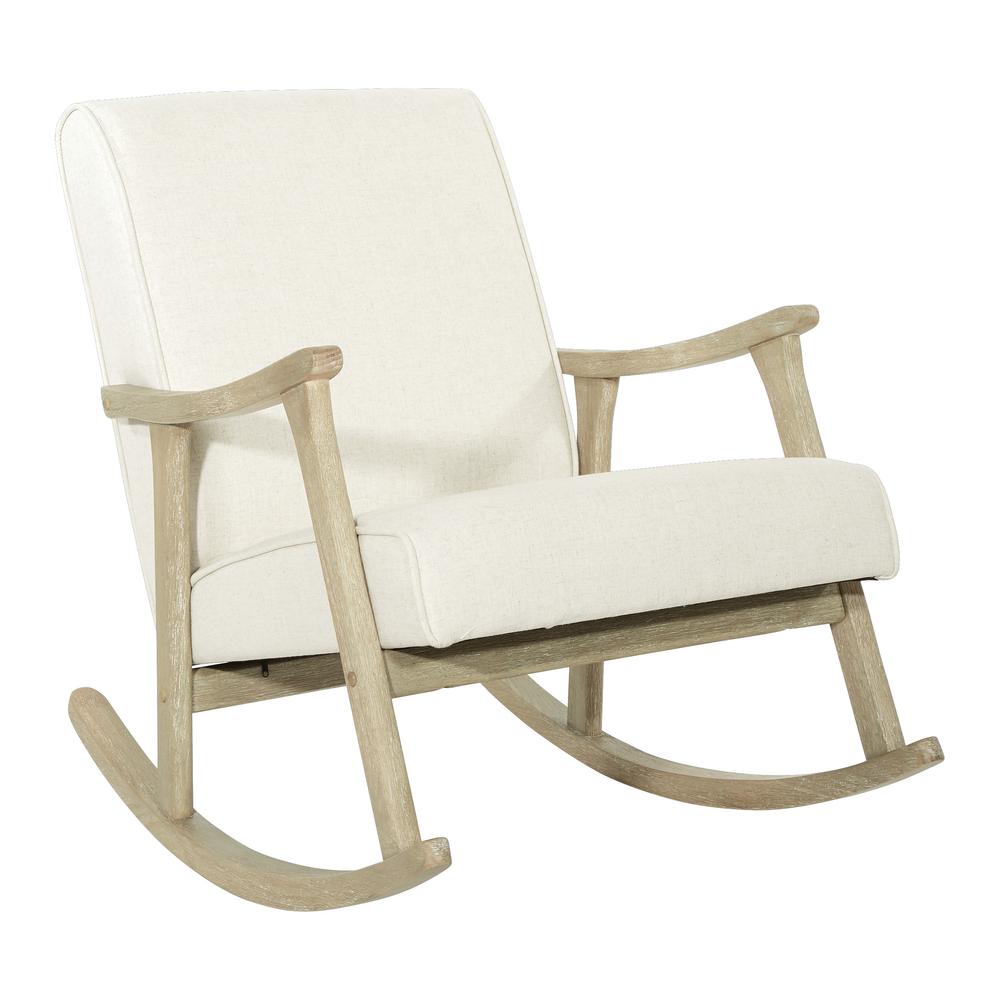 Gainsborough Rocker in Linen Fabric with Brushed Finish Base, GANB-L32. Picture 1