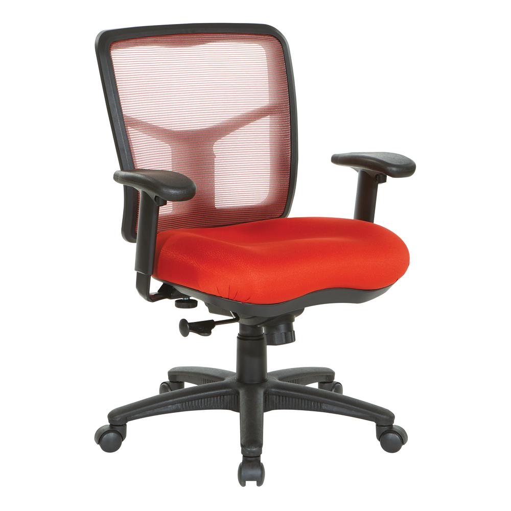 Red Air Mist Mesh Back Chair with Red Fabric Seat, 92555-9276. Picture 1