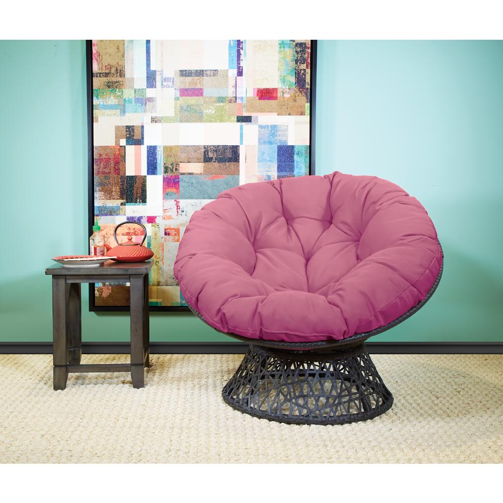 Papasan Chair with Purple cushion and Dark Grey Wicker Wrapped Frame, BF25292-512. Picture 5