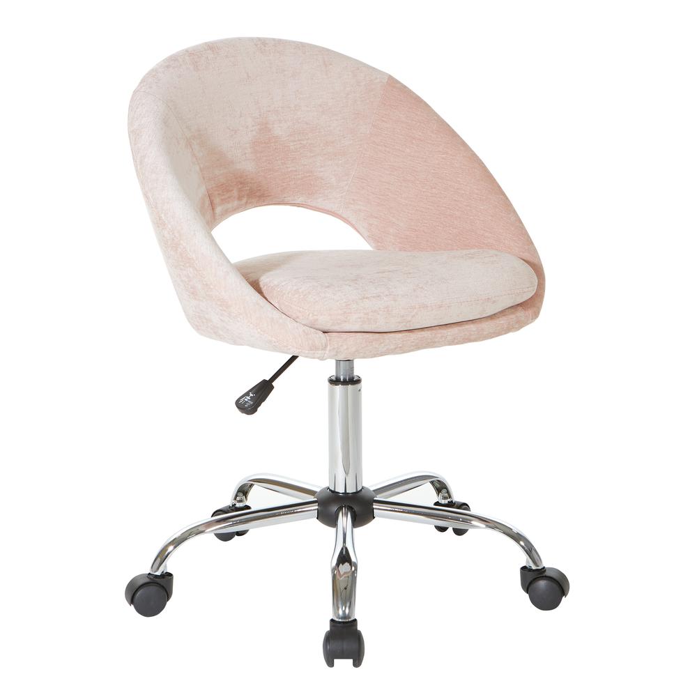 Milo Height Adjustable Home Office Chair in Durable Micro-Fiber Blush Velvet, ML26SA-V3. Picture 1