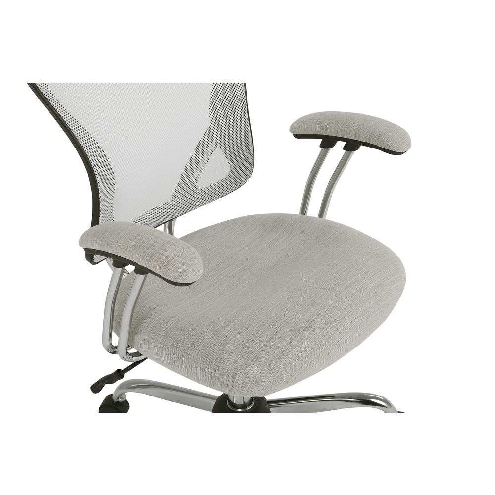Gianna Task Chair with White Mesh Back and Linen Stone Seat. Picture 9