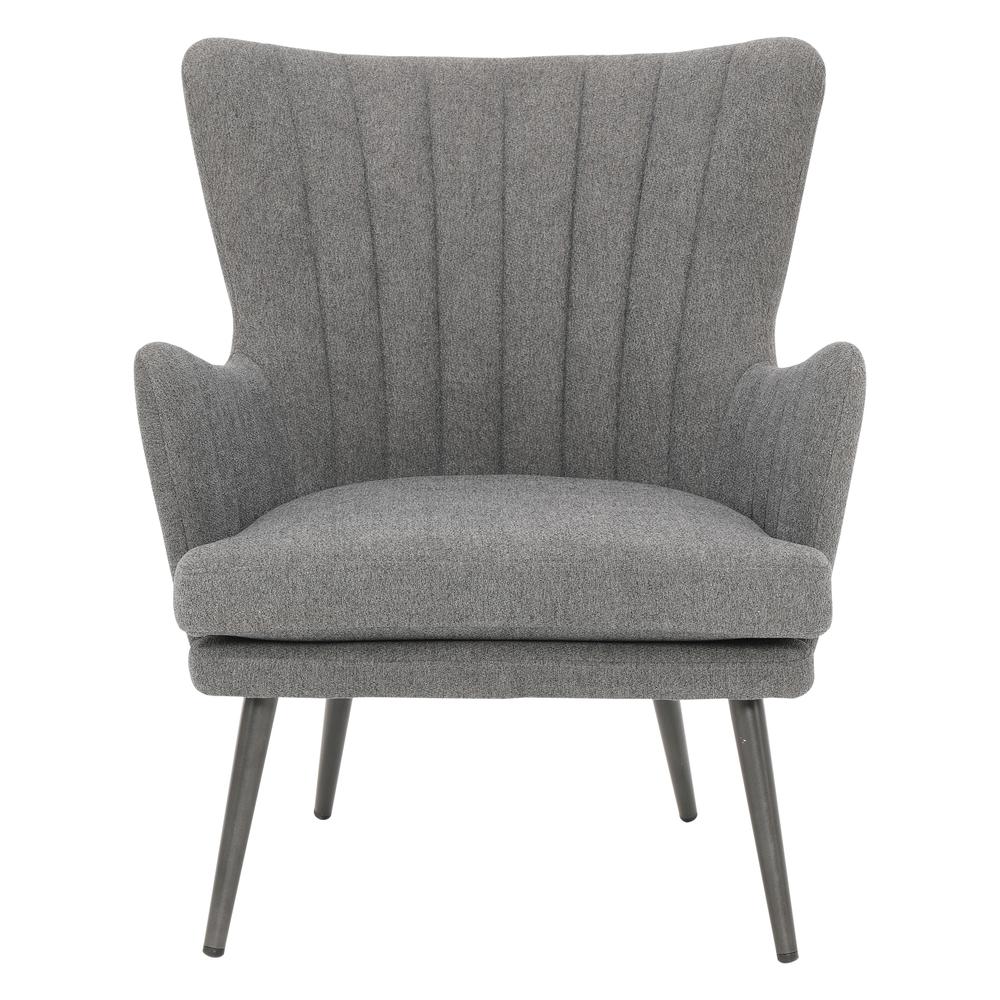 Jenson Accent Chair with Charcoal Fabric and Grey Legs, JEN-9124. Picture 3
