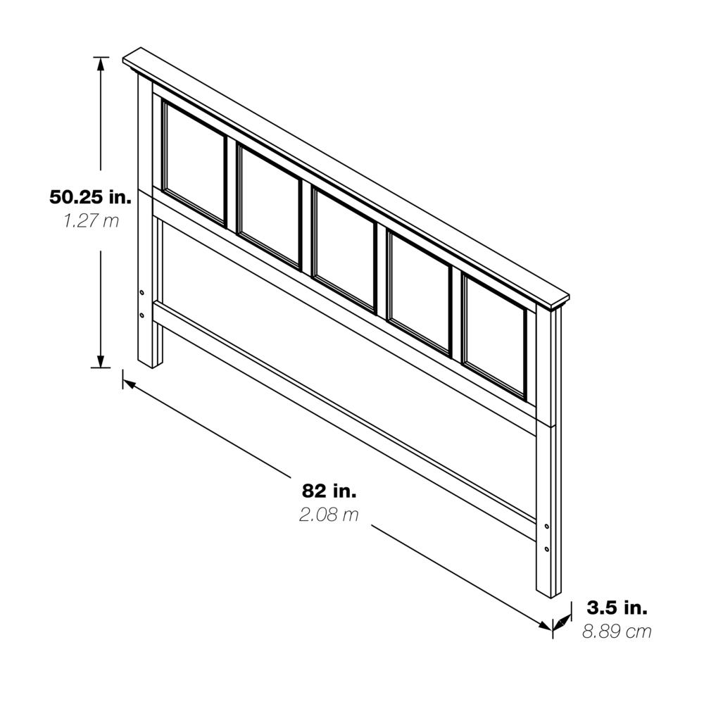 Farmhouse Basics King Bed Headboard, Rustic White. Picture 2