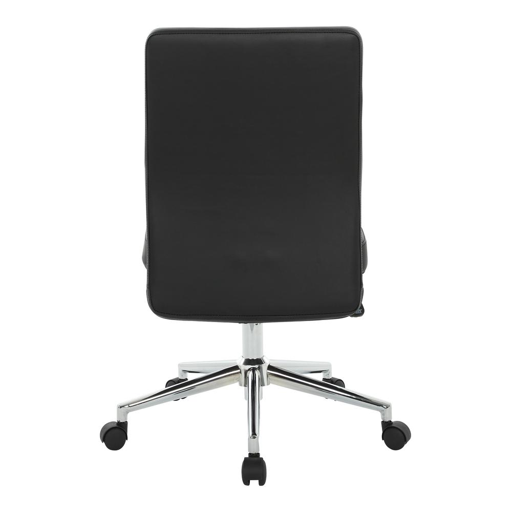 Mid-Back Managers Chair in Black Bonded Leather with Chrome Finish Base, EC51830MC-EC03. Picture 4