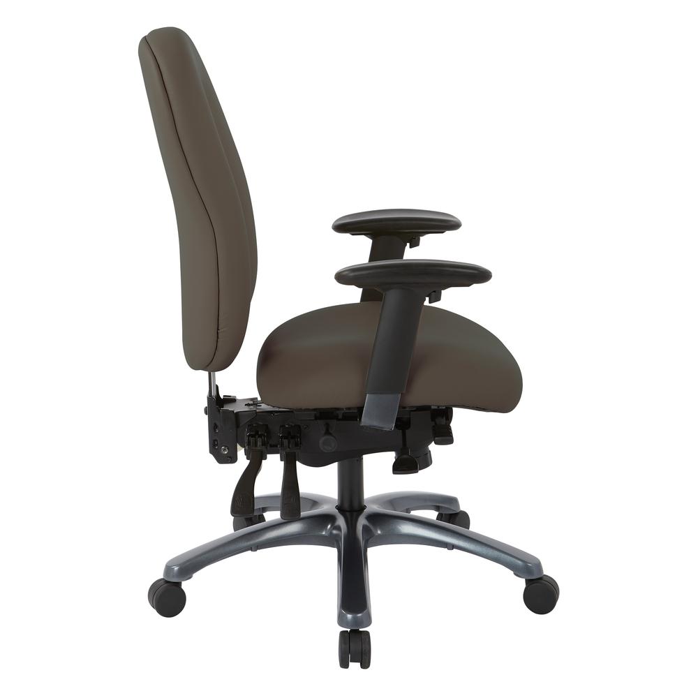 Multi-Function High Back Chair with Seat Slider and Titanium Finish Base in Dillon Graphite, 8511-R111. Picture 3
