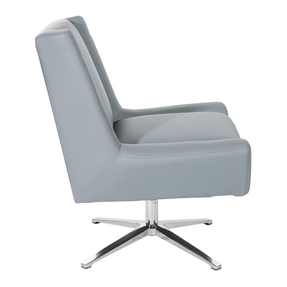 Guest Chair in Charcoal Grey Faux Leather and Aluminum Base, FLH5969AL-U42. Picture 2