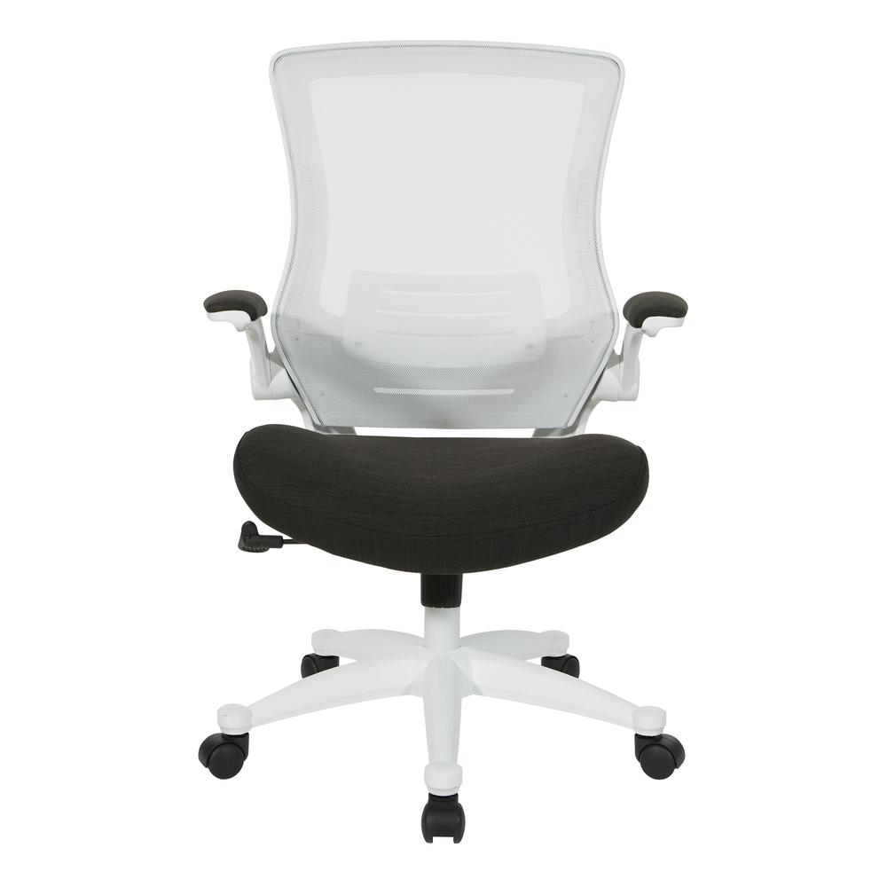 White Screen Back Manager's Chair in Linen Black Fabric, EM60926WH-F23. Picture 2