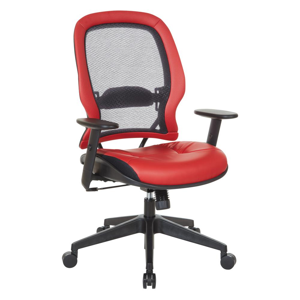 Dark Air Grid® Back Managers Chair, Black/Lipstick. Picture 1