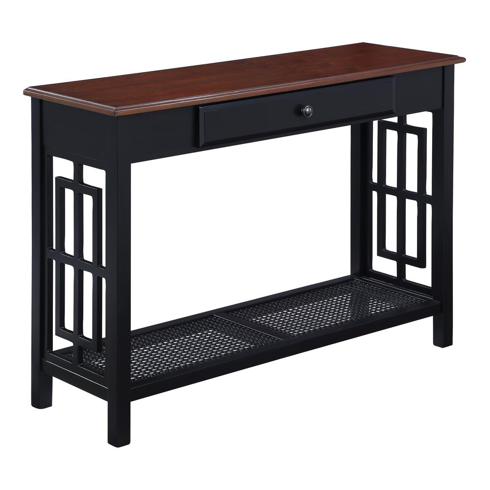 Oxford Foyer Table, Black Frame / Cherry Top. Picture 1