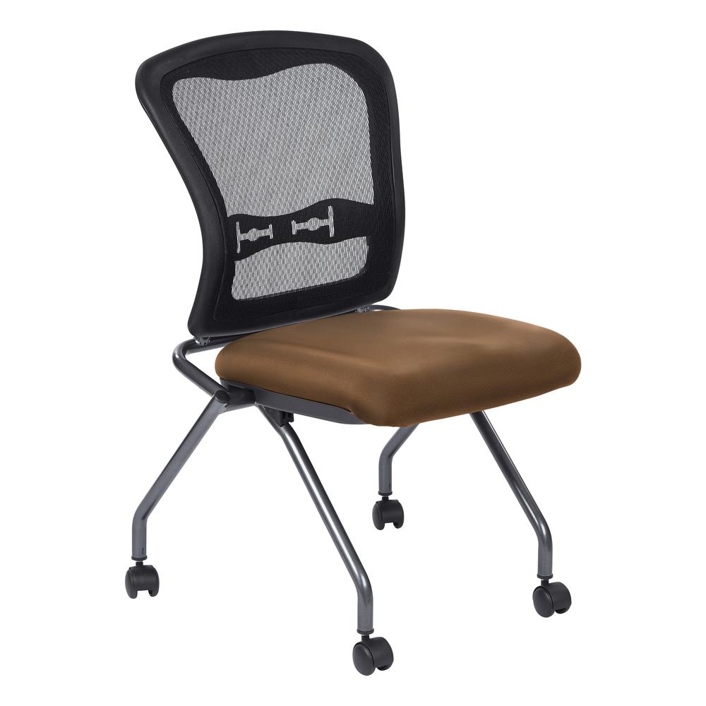 Deluxe Armless Folding Chair With ProGrid Back. Picture 2
