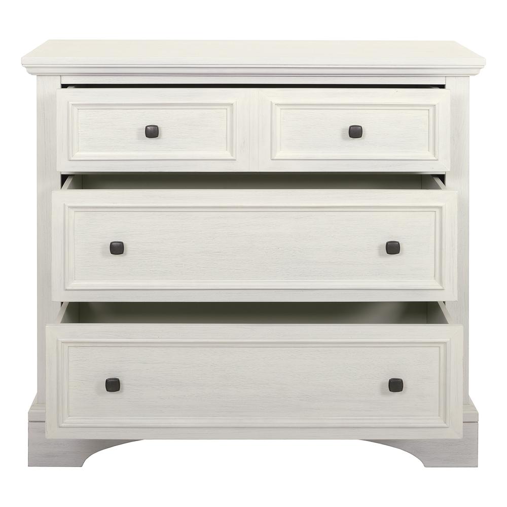 Farmhouse Basics 3 Drawer Chest, Rustic White. Picture 9
