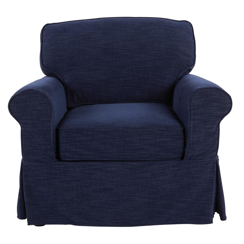 Chair with Navy Slip Cover. Picture 2