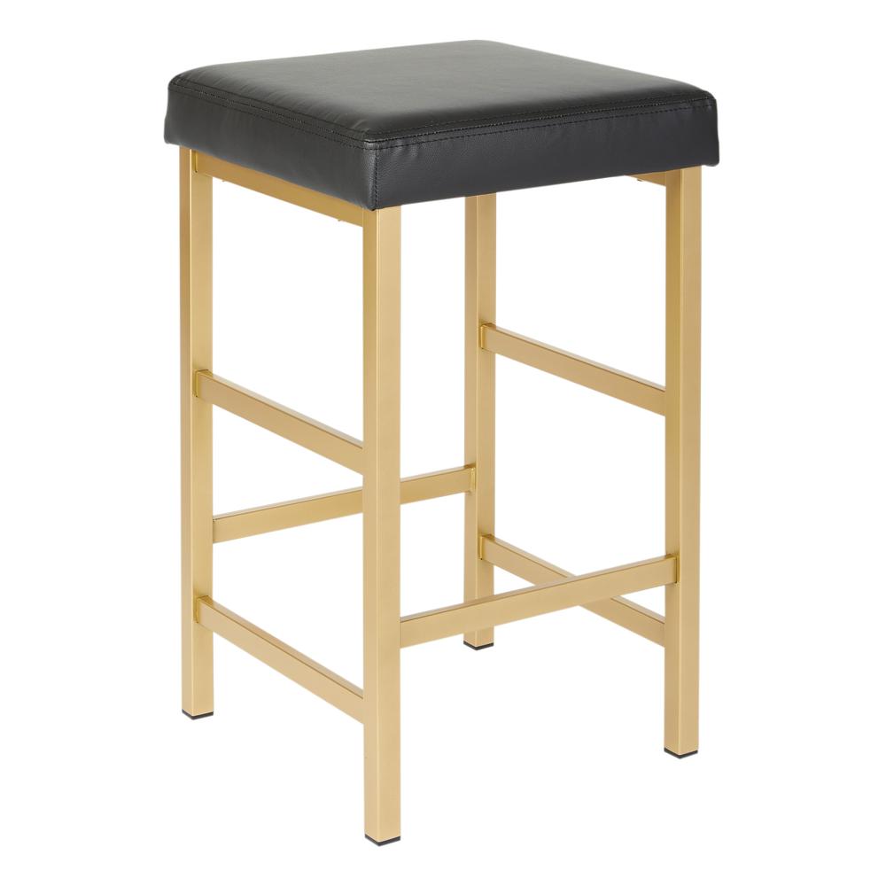26" Gold Backless Stool. Picture 1
