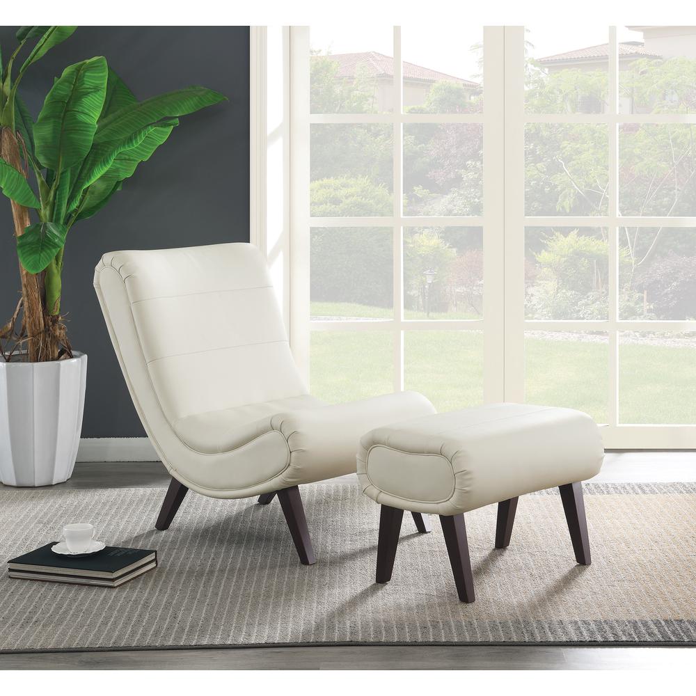 Hawkins Lounger with Ottoman, White. Picture 7