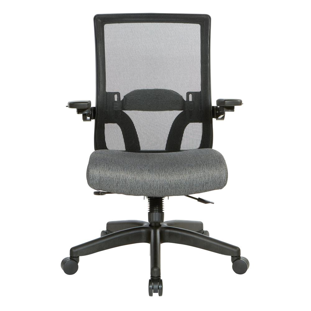 Manager's Chair with Breathable Mesh Back and Charcoal Fabric Seat with Black Nylon Base. , 867-B2P1N4. Picture 2