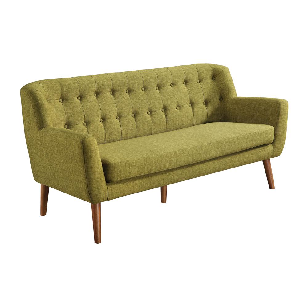 Mill Lane Mid-Century Modern 68” Tufted Sofa in Green Fabric, MLL53-M17. Picture 1