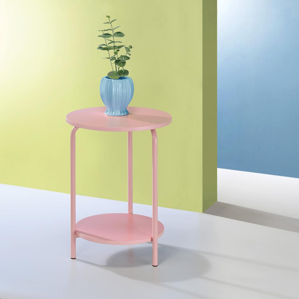 Elgin Metal Accent Table in Pink. Picture 6
