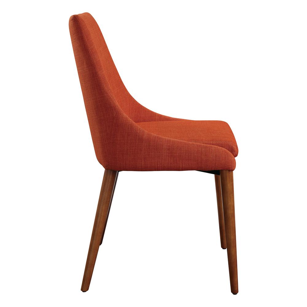 Palmer Mid-Century Modern Fabric Dining Accent Chair in Tangerine Fabric 2 Pack, PAM2-M5. Picture 3