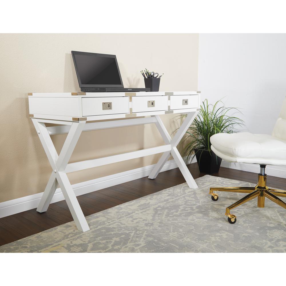 Wellington 46" Desk with Power in White Finish, WELP4630-WH. Picture 5