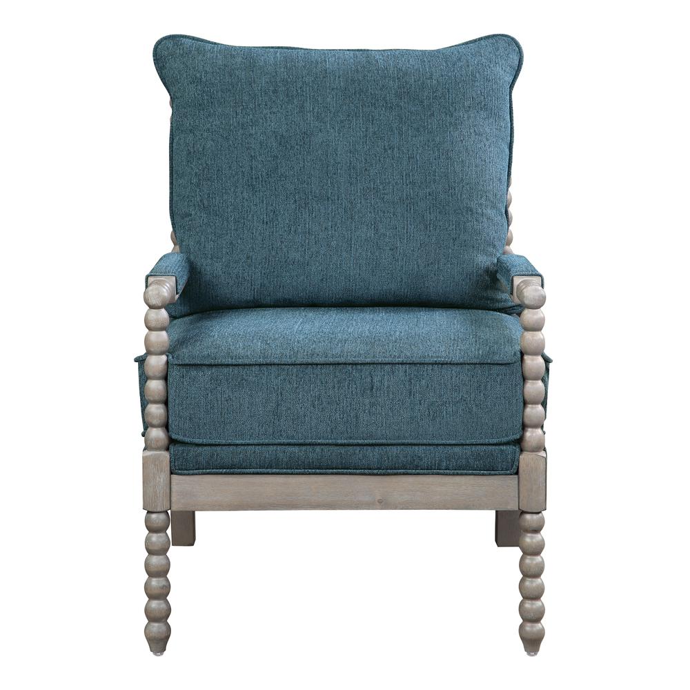 Abbott Chair in Azure Fabric with Brushed Grey Base K/D, ABB-BY4. Picture 2