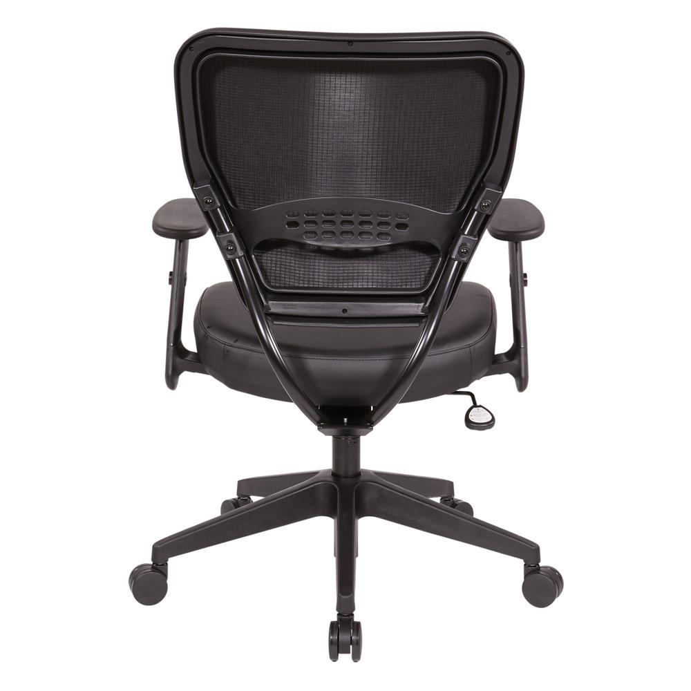 Antimicrobial Dillon Black Seat and Back Task Chair with Adjustable Angled Arms and Nylon Base, 5500D-R107. Picture 5
