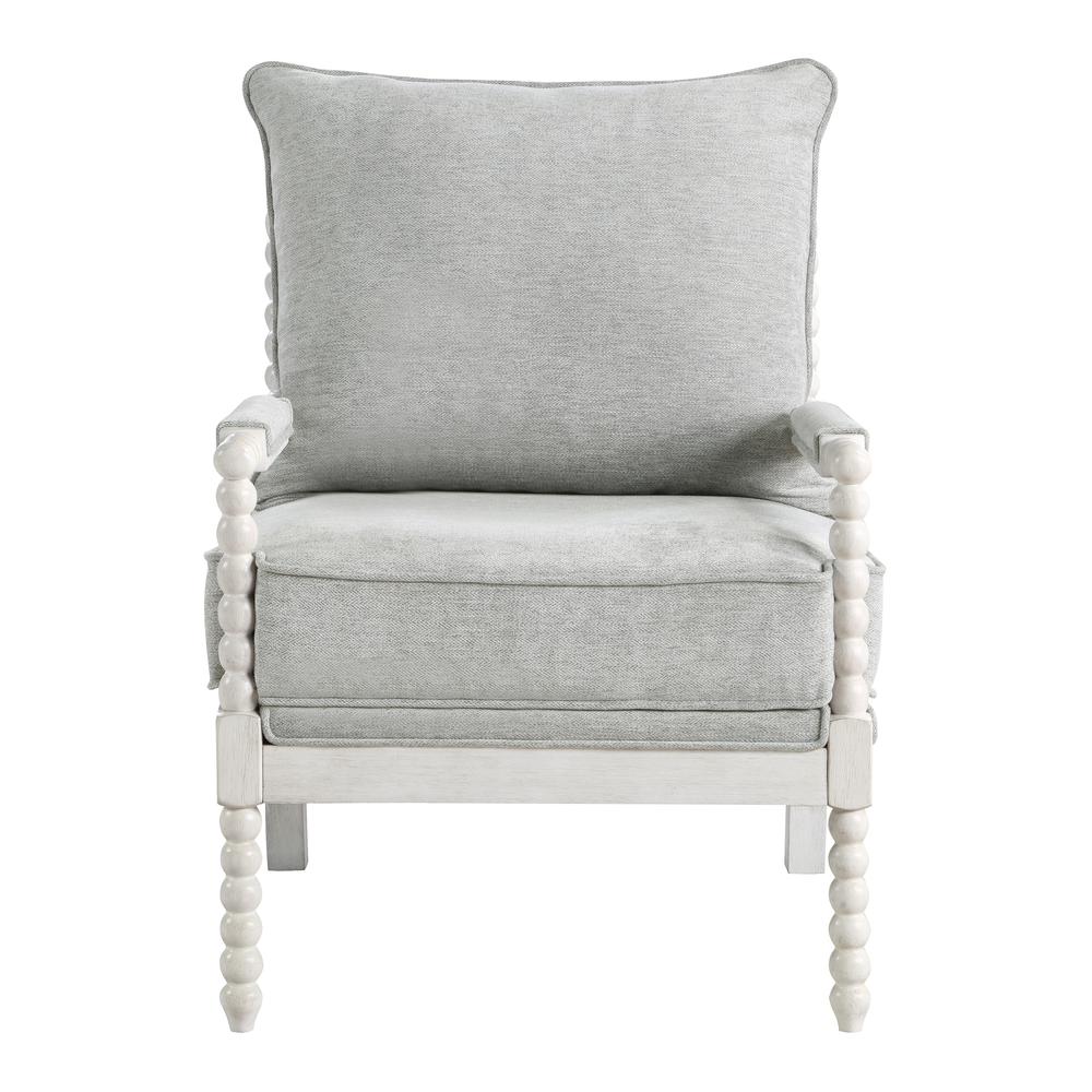Kaylee Spindle Chair in Smoke Fabric with White Frame, KLE-H14. Picture 3
