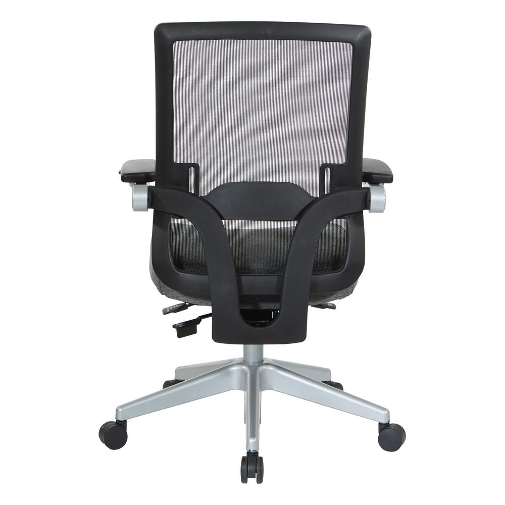 Manager's Chair with Breathable Mesh Back and Charcoal Fabric Seat with a Silver Base. , 867-B26N64R. Picture 4