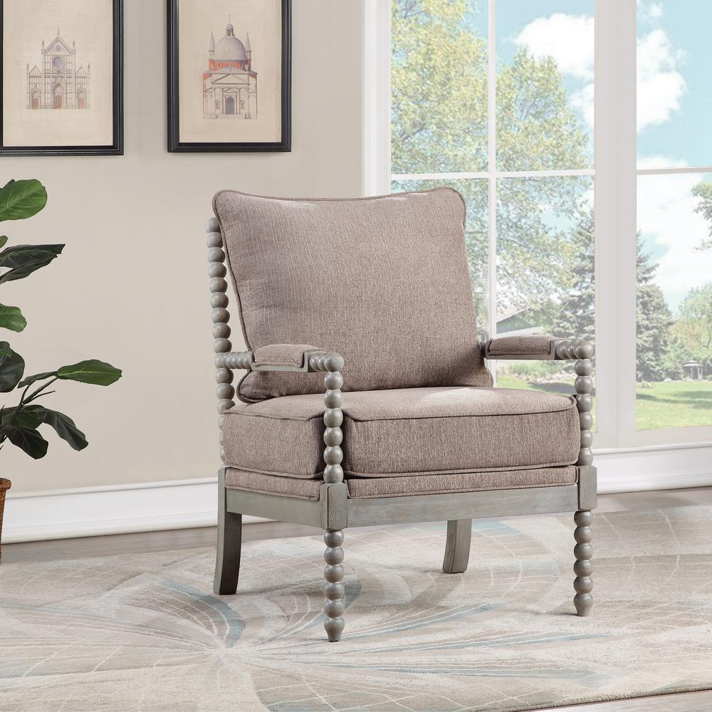 Abbott Chair in Dolphin Fabric with Brushed Grey Base K/D, ABB-BY5. Picture 5