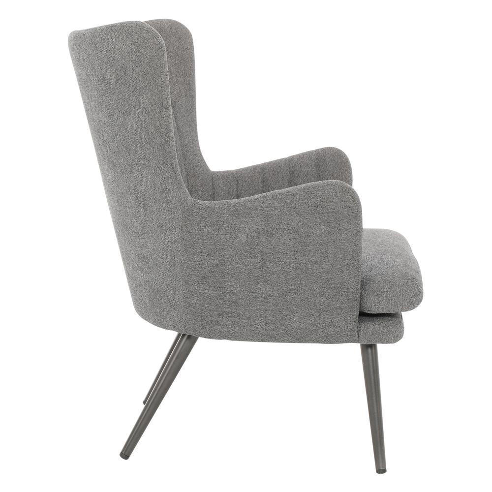 Jenson Accent Chair with Charcoal Fabric and Grey Legs, JEN-9124. Picture 4