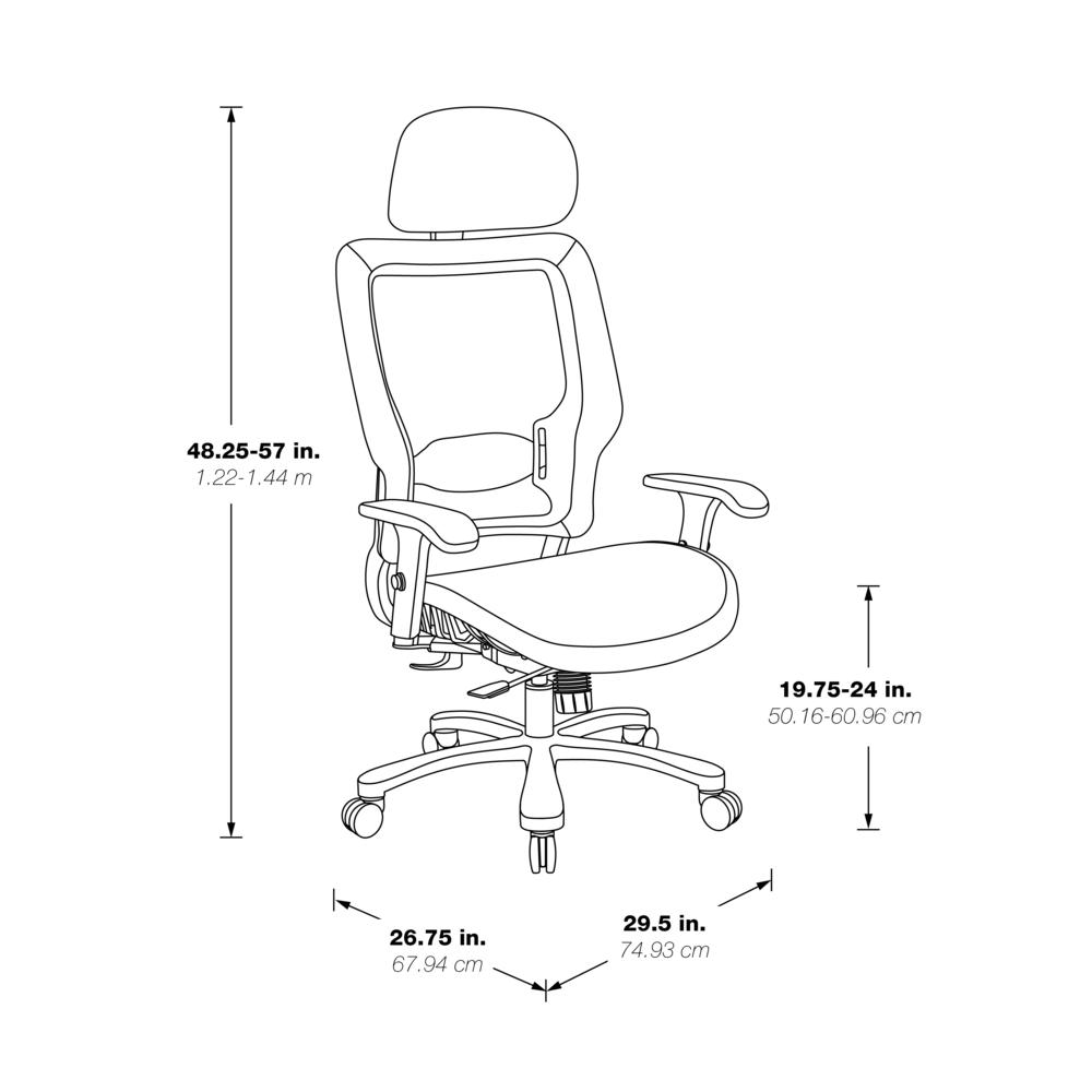 Air Grid Seat and Back Big & Tall Ergonomic Chair with Adjustable Headrest, Adjustable Lumbar Support, 2-Way Adjustable Arms and Aluminum Silver Base, 63-11A653RHM. Picture 2