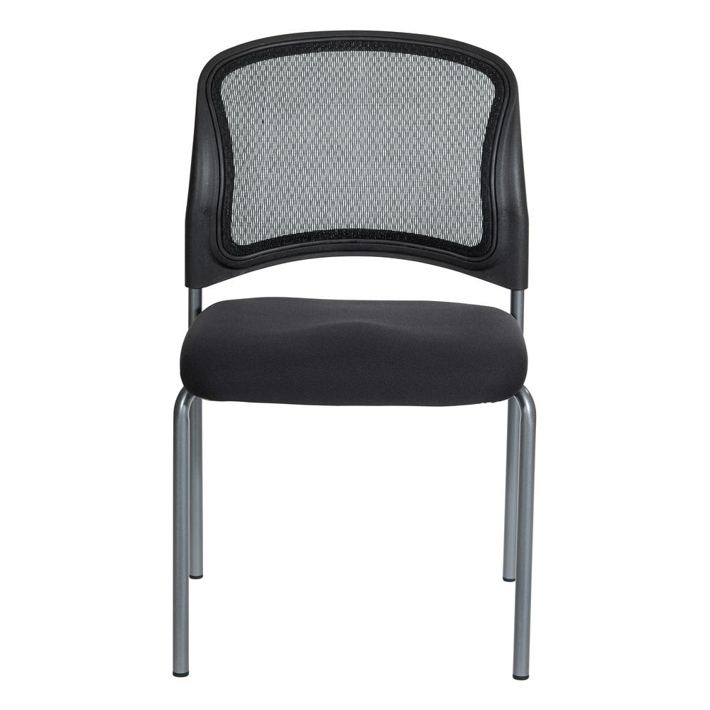 Titanium Finish Black Visitors Chair with ProGrid® Back and Straight Legs. Black Fabric Padded Seat with ProGrid® Back. Sturdy Titanium Finish Straight Legs., 86724R-30. Picture 2