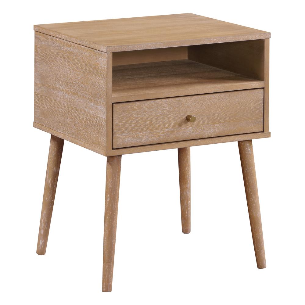 Rena 1-Drawer Side Table with Shelf. Picture 1