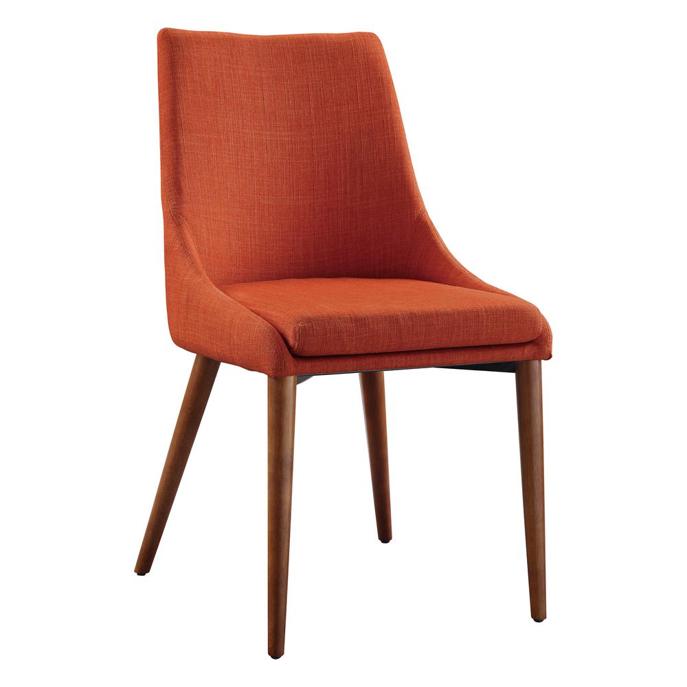 Palmer Mid-Century Modern Fabric Dining Accent Chair in Tangerine Fabric 2 Pack, PAM2-M5. Picture 1